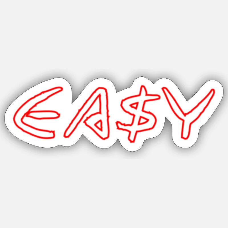 EASY - Sticker Größe S (10 x 10 cm) - Mattweiß