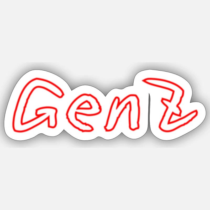 GenZ Graffiti Rot - Sticker Größe S (10 x 10 cm) - Mattweiß