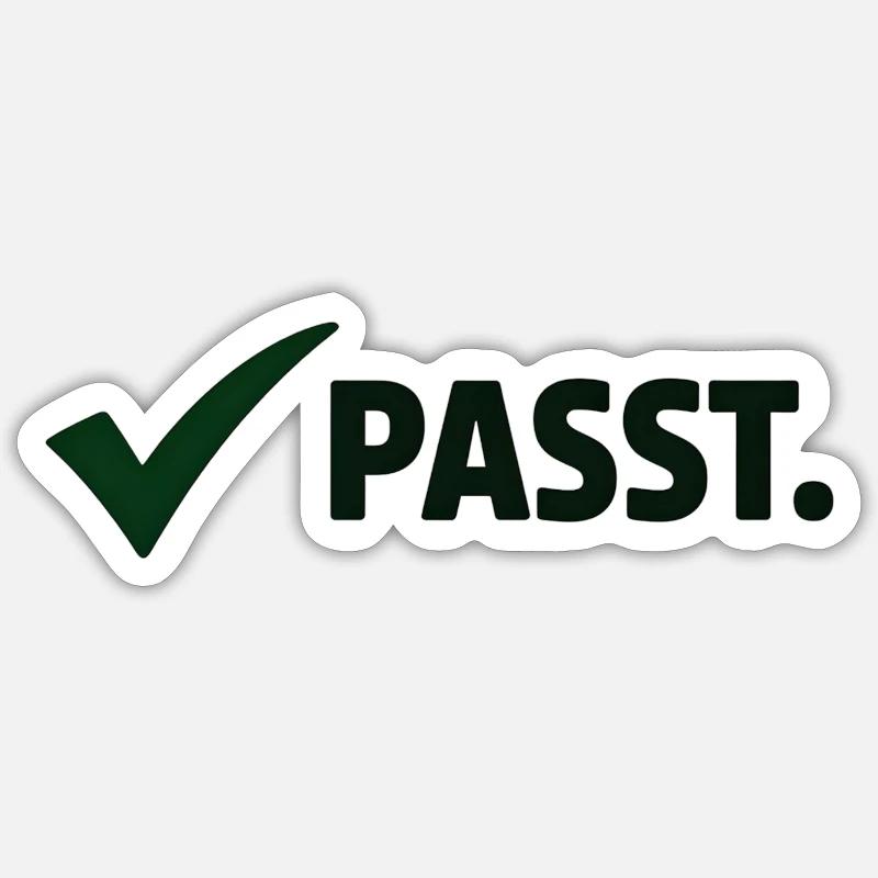 Passt. Minimal Meme Statement T-Shirt - Sticker Größe S (10 x 10 cm) - Mattweiß
