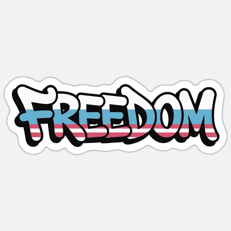 Freedom Typography Statement Design Sticker size S (10 x 10 cm)