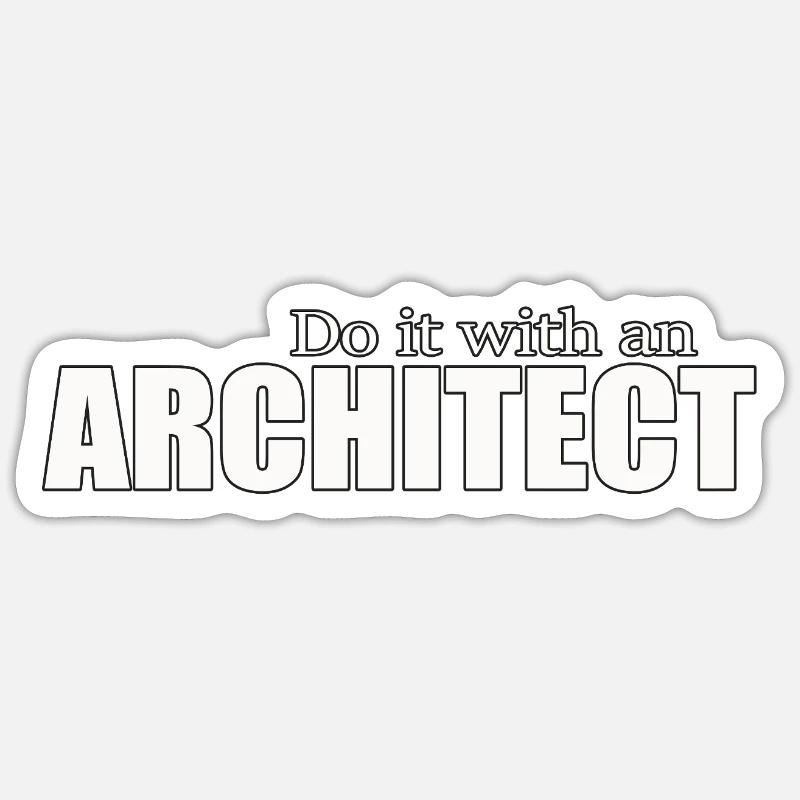Architecte - Sticker taille S (10 x 10 cm) - blanc mat