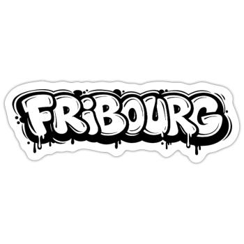 Fribourg Bubble Graffiti - Sticker Größe S (10 x 10 cm) - Mattweiß - Vorne
