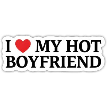 I love my hot friend - Sticker size S (10 x 10 cm) - white matte - Front