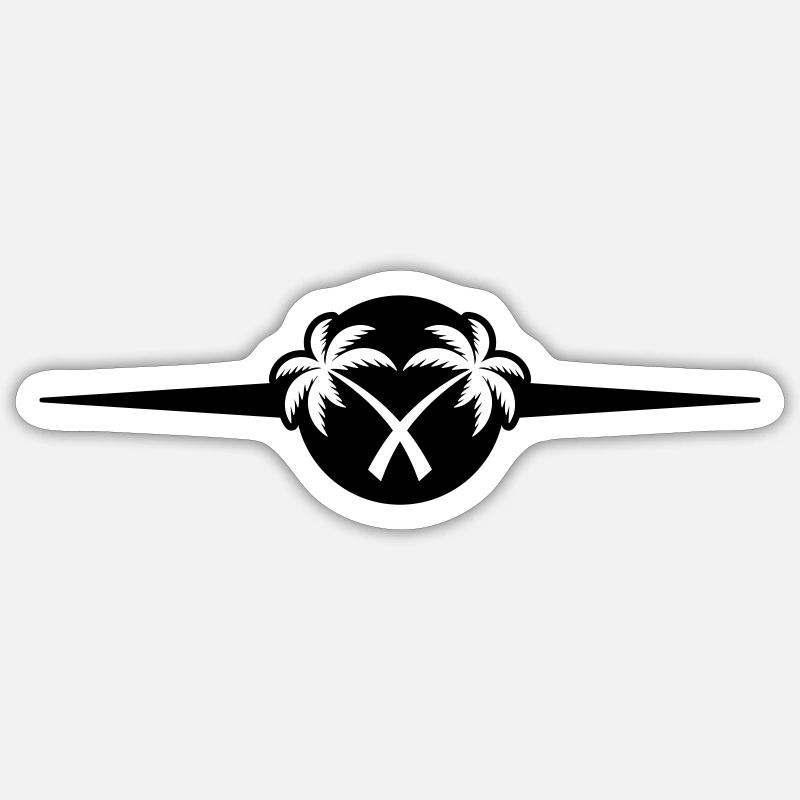 Palm Trees Beach Icon - Sticker size S (10 x 10 cm) - white matte