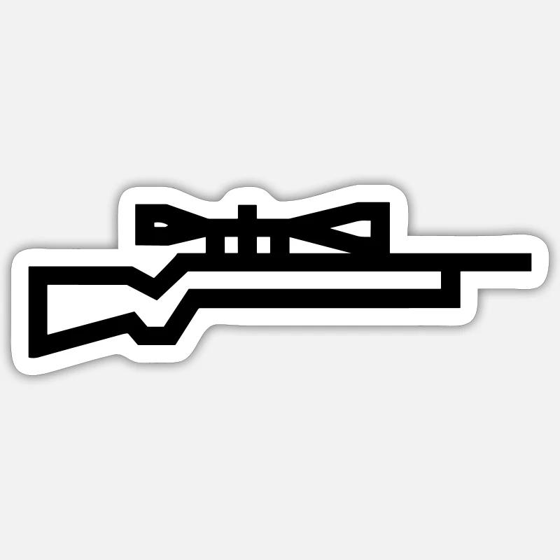 sniper - Sticker taille S (10 x 10 cm) - blanc mat