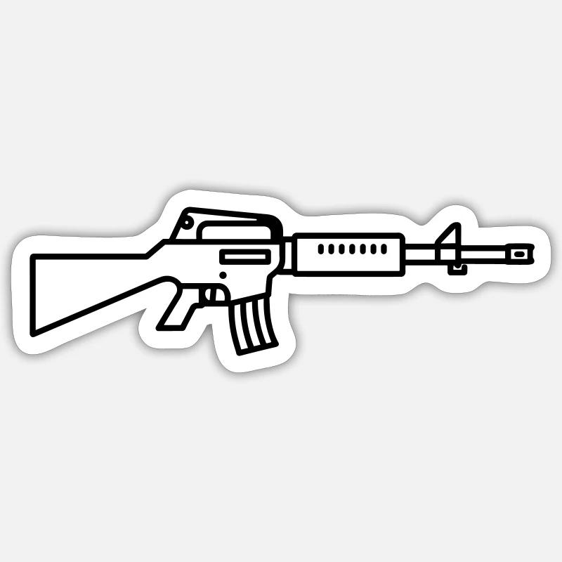 Waffe Sticker Größe S (10 x 10 cm)