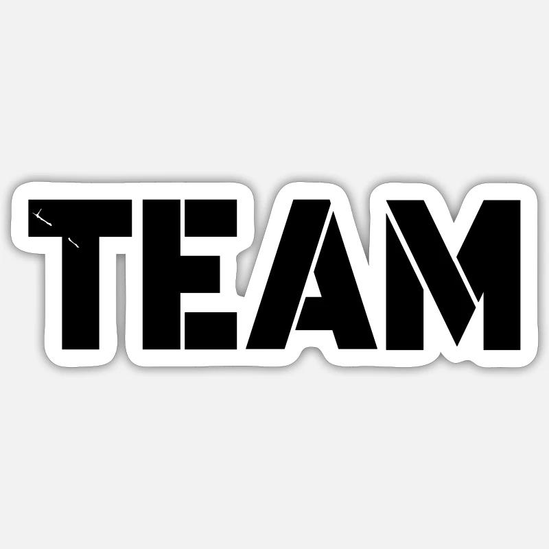 team - Sticker Größe S (10 x 10 cm) - Mattweiß