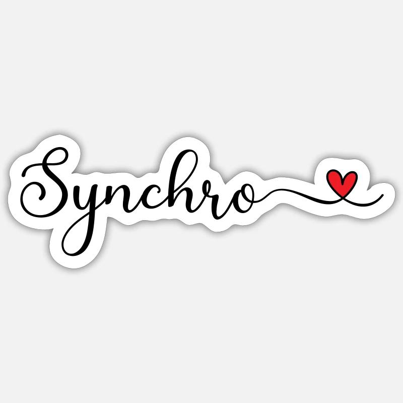Synchronschwimmen - Sticker Größe S (10 x 10 cm) - Mattweiß