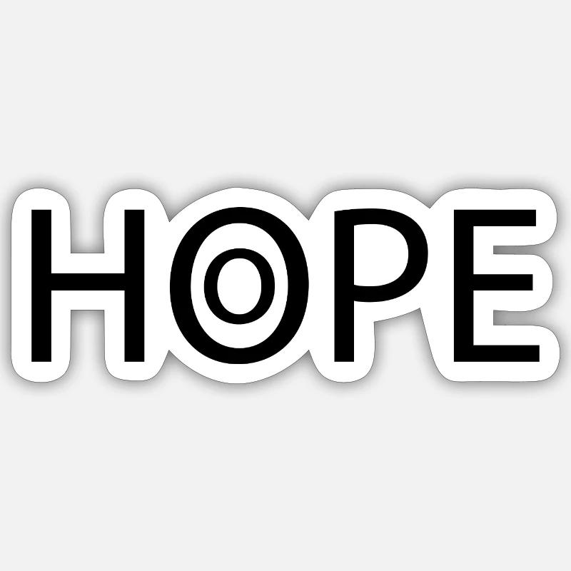 HOPE black - Sticker size S (10 x 10 cm) - white matte