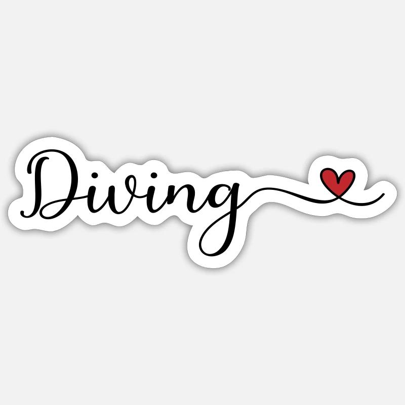 Tauchen - Sticker Größe S (10 x 10 cm) - Mattweiß