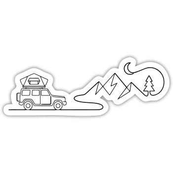 van life camping outdoor adventure - Sticker Größe S (10 x 10 cm) - Mattweiß - Vorne