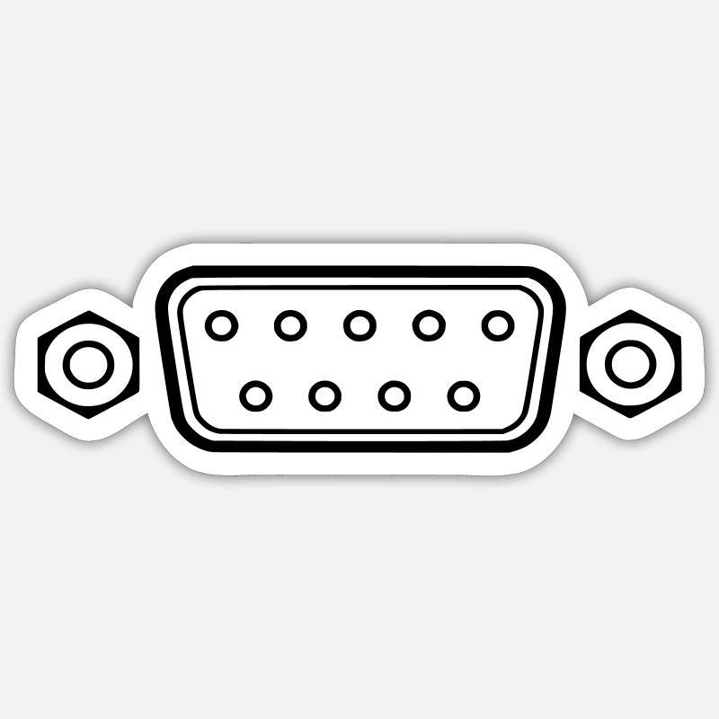 DB 9 Connector, serial connector Sticker size S (10 x 10 cm)