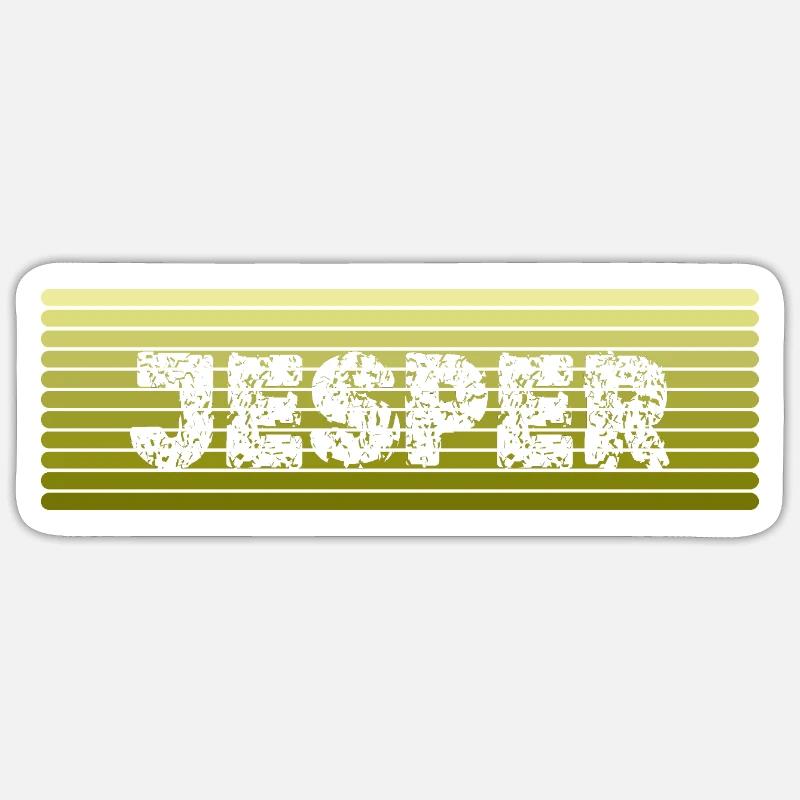 Nom : Jesper - Sticker taille S (10 x 10 cm) - blanc mat