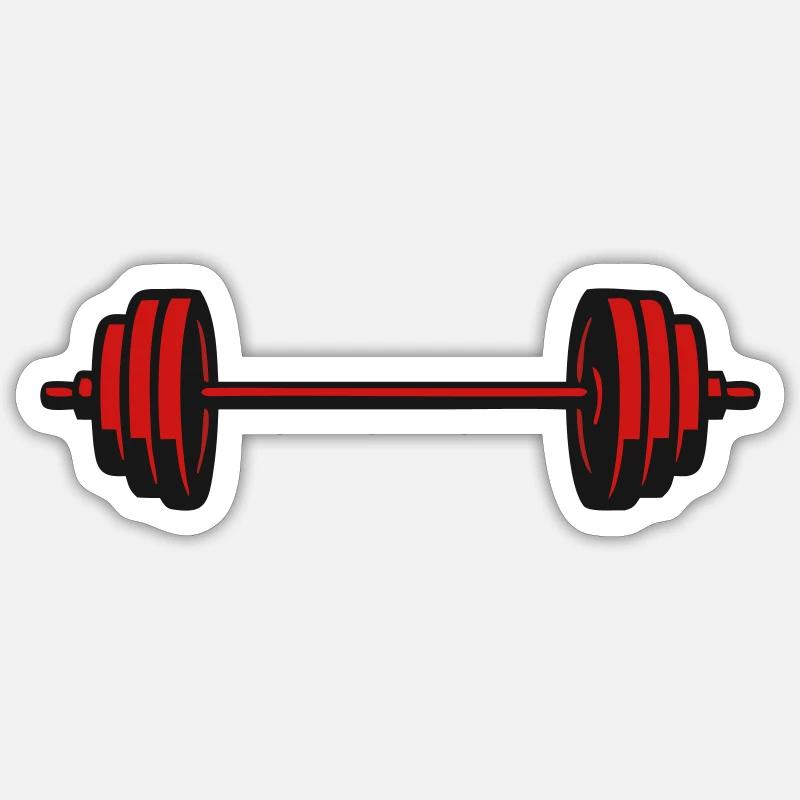 Barbell Weights Vector Icon - Sticker size S (10 x 10 cm) - white matte