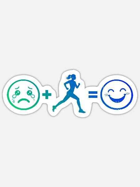 Geschenkidee für eine Running mit Running - Sticker Größe S (10 x 10 cm) - Mattweiß