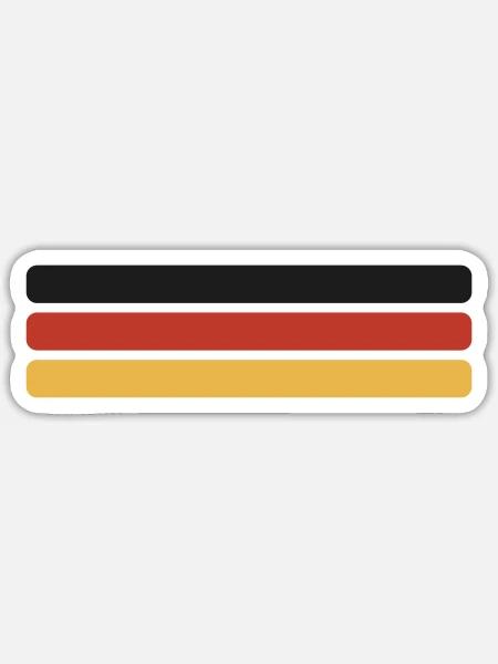 Deutschland Flagge Minimal Schwarz Rot Gold Fan - Sticker Größe S (10 x 10 cm) - Mattweiß