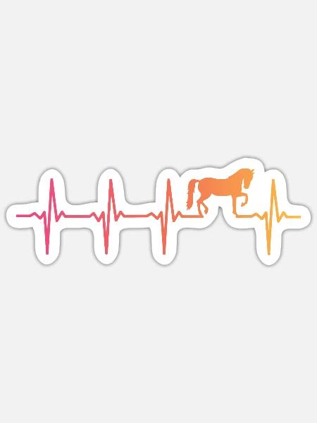 Sunset Horse Herzschlagpferde - Sticker Größe S (10 x 10 cm) - Mattweiß