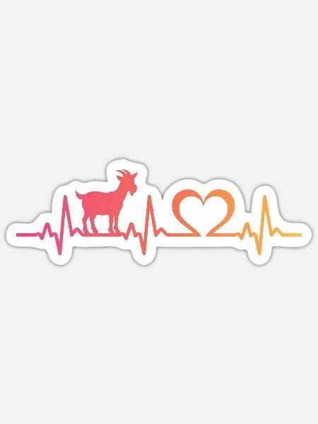 ziegen herzschlag ziege - Sticker Größe S (10 x 10 cm) - Mattweiß