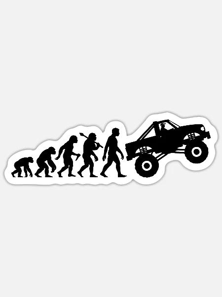 Monster Truck Evolution Motorsport Fan - Sticker Größe S (10 x 10 cm) - Mattweiß