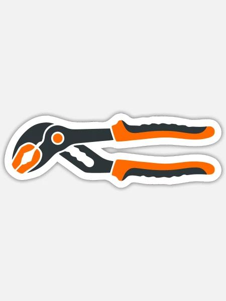 Rohrzange Werkzeug Grafik - Sticker Größe S (10 x 10 cm) - Mattweiß