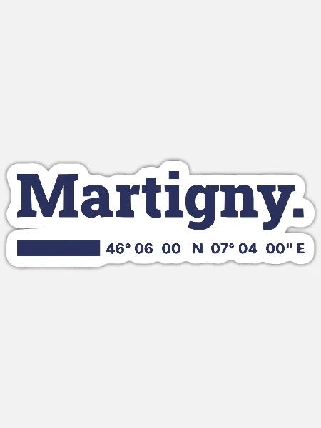 Martigny Koordinaten - Sticker Größe S (10 x 10 cm) - Mattweiß