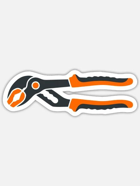 Rohrzange Werkzeug Grafik - Sticker Größe S (10 x 10 cm) - Mattweiß
