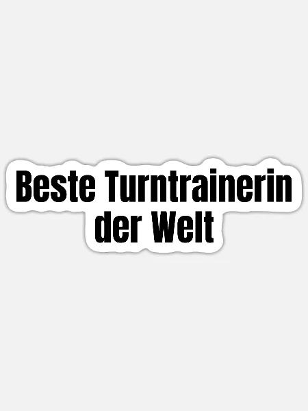 Beste Turntrainerin der Welt Turnen Geschenk - Sticker Größe S (10 x 10 cm) - Mattweiß