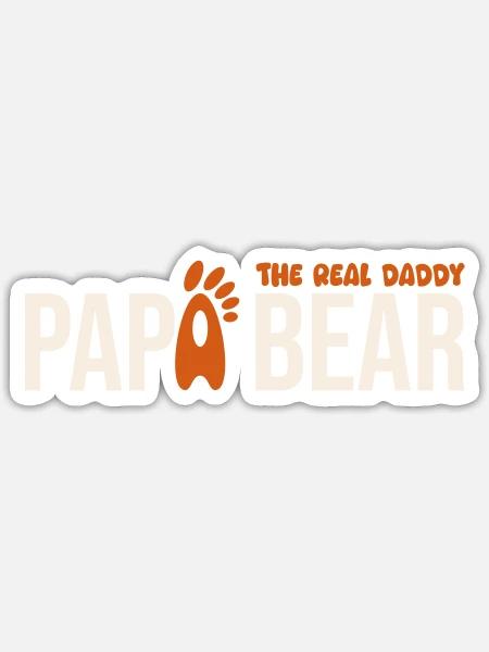 Papa Bear: El Real Papá - Sticker Größe S (10 x 10 cm) - Mattweiß