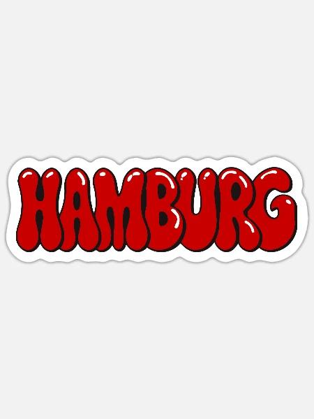 Hamburger Blasen-Rotkontrast-Tippfehler - Sticker Größe S (10 x 10 cm) - Mattweiß