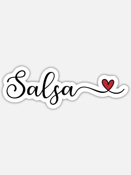 Salsa Heart - Sticker Größe S (10 x 10 cm) - Mattweiß