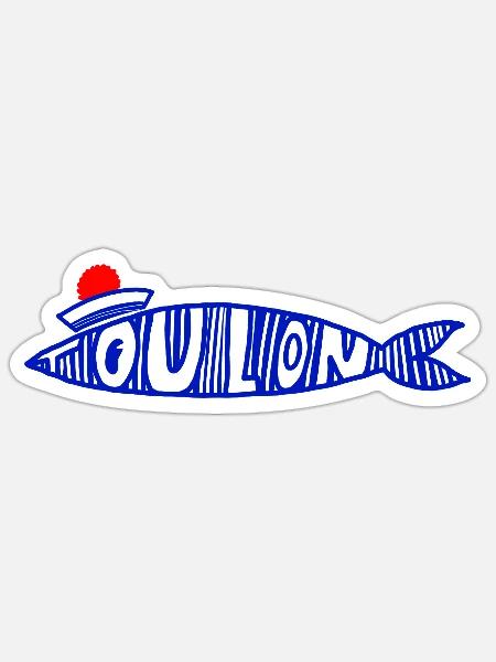 Sardine Toulon - Sticker Größe S (10 x 10 cm) - Mattweiß