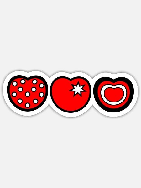 Rotes Pop-Art Kreise Muster - Sticker Größe S (10 x 10 cm) - Mattweiß