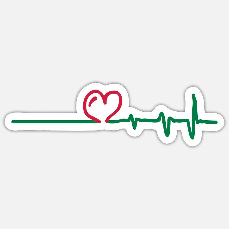 Frequenz Herz - Sticker size S (10 x 10 cm) - white matte