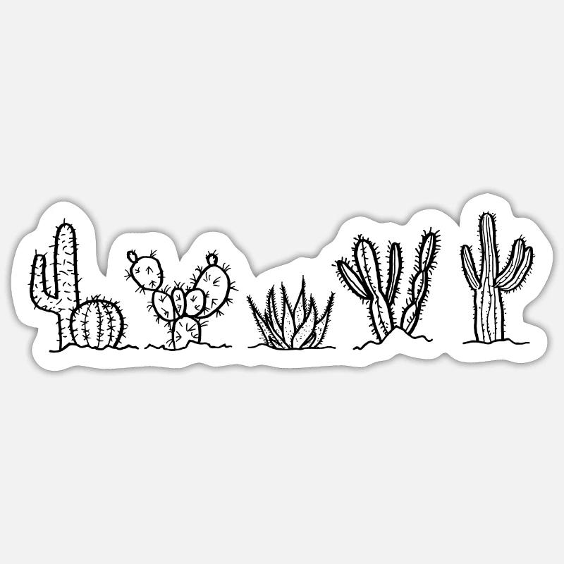 cactus - Sticker size S (10 x 10 cm) - white matte