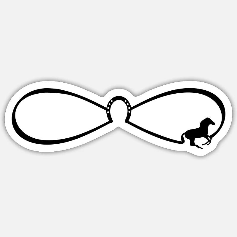 les amateurs de chevaux de cheval cavalier de saut infini - Sticker taille S (10 x 10 cm) - blanc mat