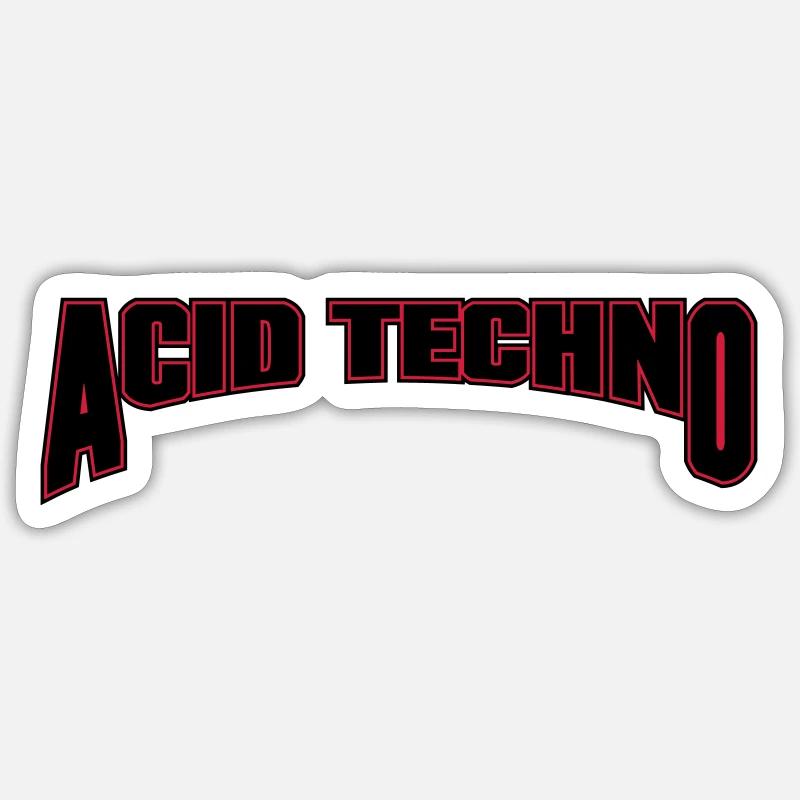 Acid Techno - Sticker Größe S (10 x 10 cm) - Mattweiß
