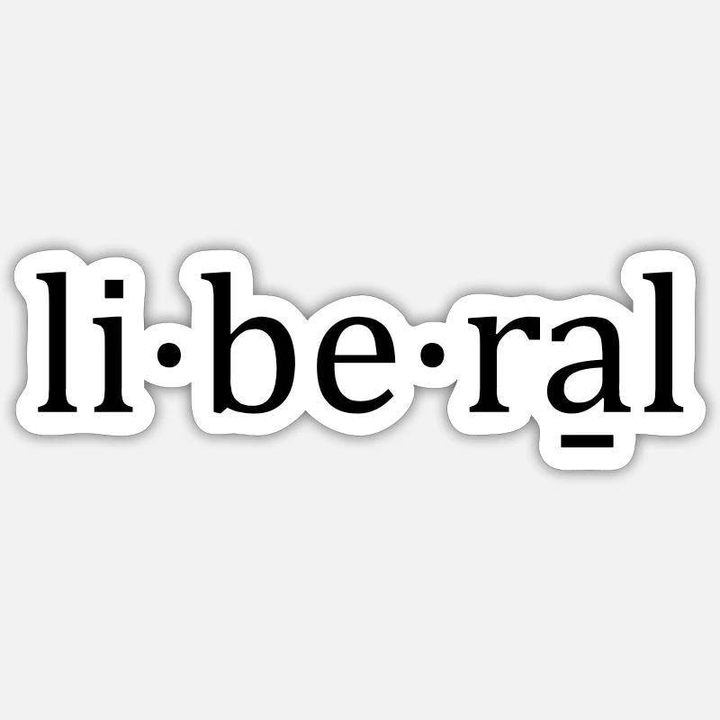 Libéral - Sticker taille S (10 x 10 cm) - blanc mat
