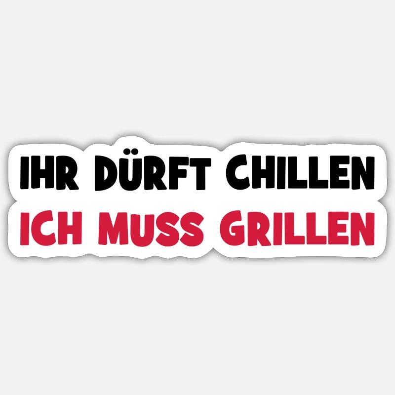 grillen - Sticker Größe S (10 x 10 cm) - Mattweiß