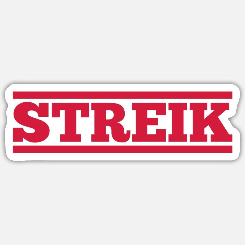 Grève - Sticker taille S (10 x 10 cm) - blanc mat