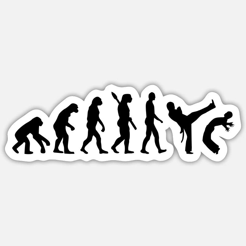 Evolution Capoeira - Sticker Größe S (10 x 10 cm) - Mattweiß