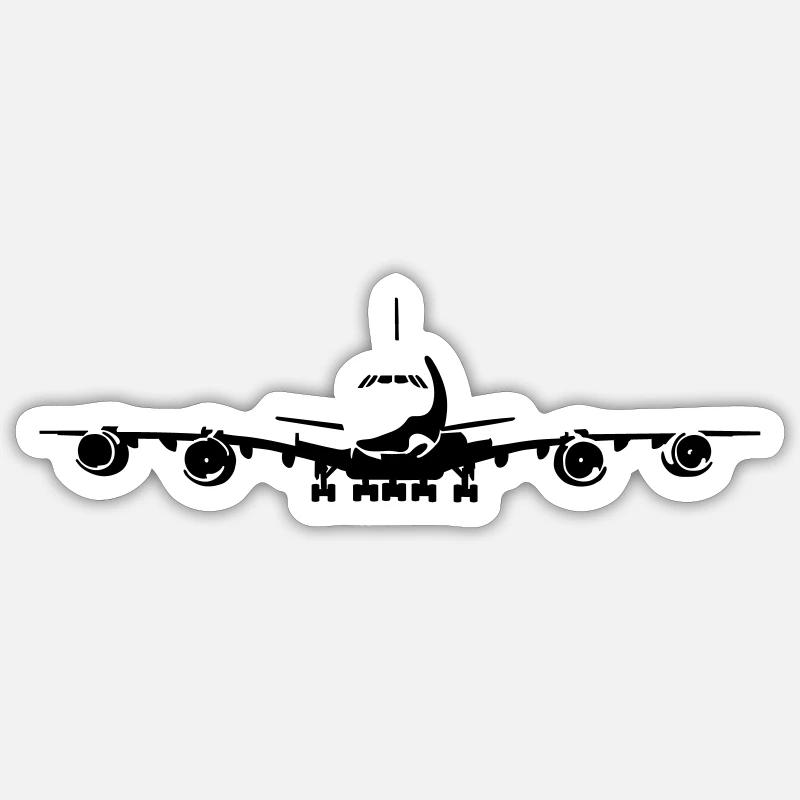 Passagierflugzeug - Sticker Größe S (10 x 10 cm) - Mattweiß