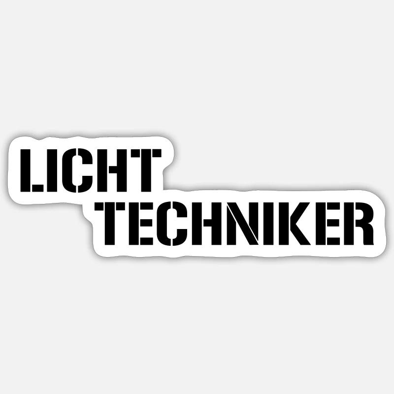 technicien éclairage - Sticker taille S (10 x 10 cm) - blanc mat
