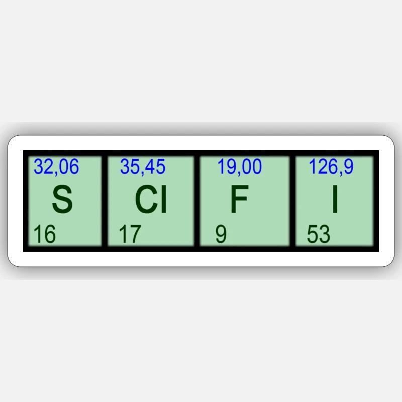 Éléments SCIFI - Sticker taille S (10 x 10 cm) - blanc mat