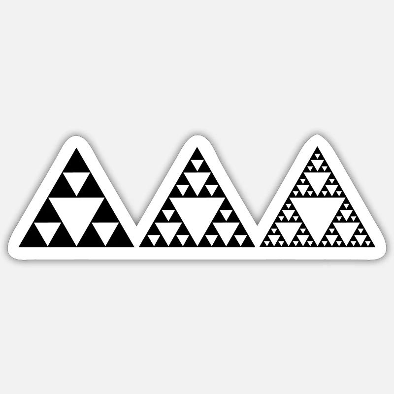 Sierpinski triangles, fractal, geometry, - Sticker size S (10 x 10 cm) - white matte