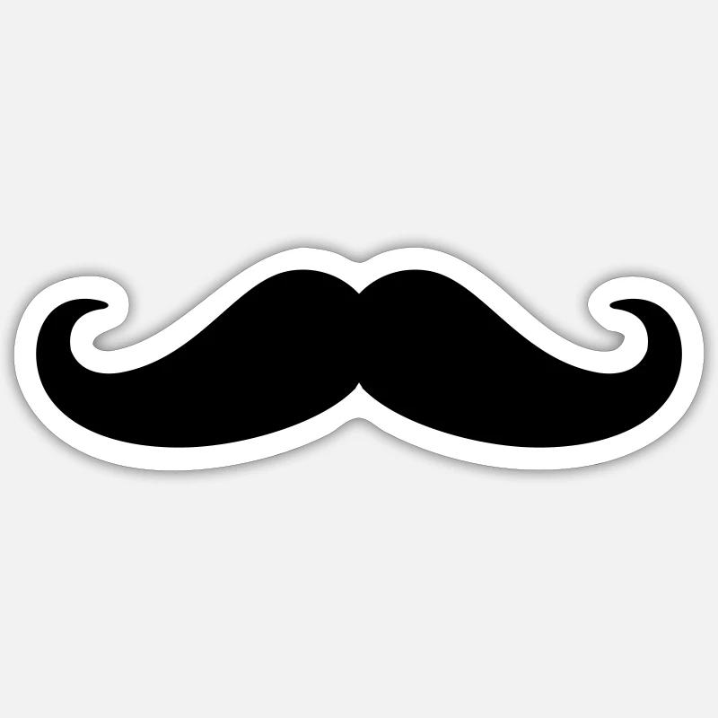 Moustache - Sticker size S (10 x 10 cm) - white matte