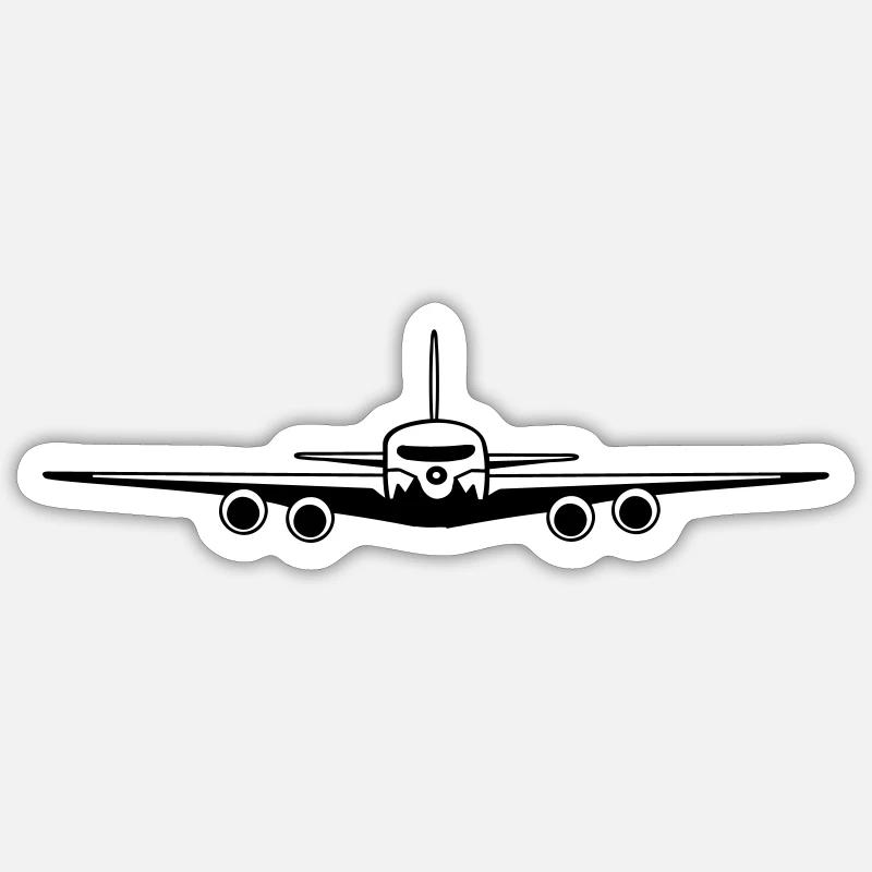 flugzeug - Sticker size S (10 x 10 cm) - white matte