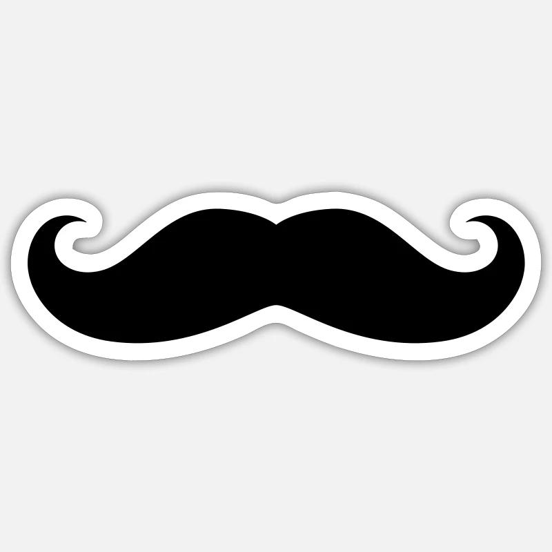 Moustache - Sticker size S (10 x 10 cm) - white matte