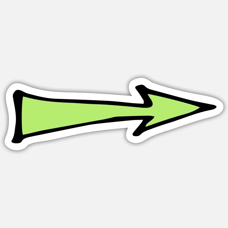 Green Arrow - Sticker size S (10 x 10 cm) - white matte