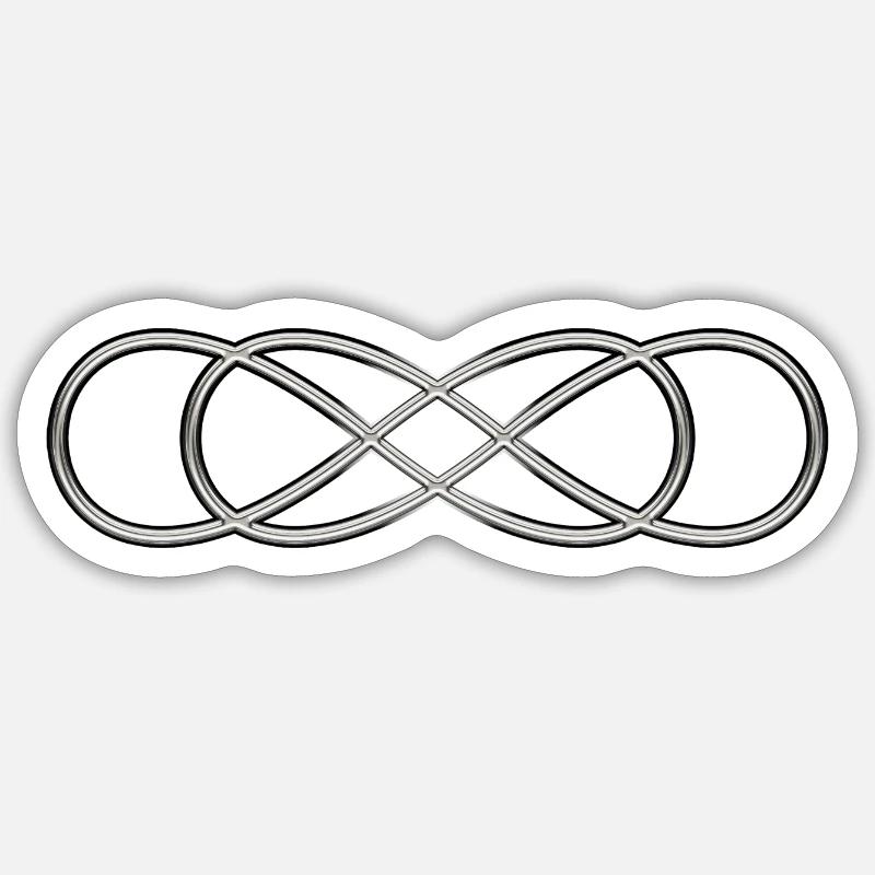 Double lemniscate - Argent Sticker taille S (10 x 10 cm)