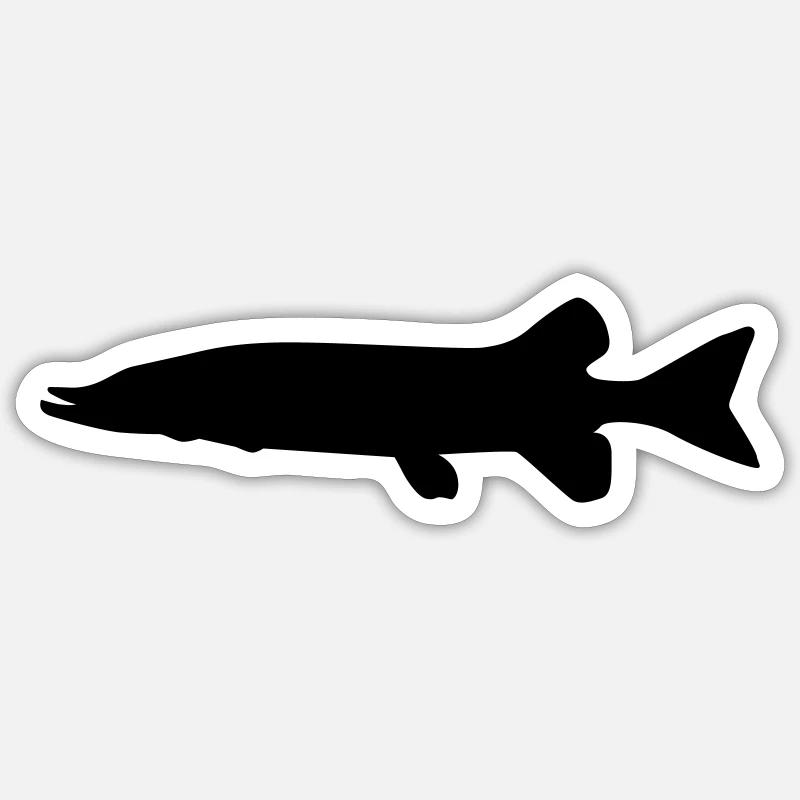 Fish Pike Sticker size S (10 x 10 cm)